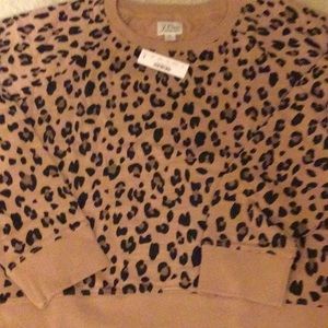 J. CREW LEOPARD SWEATSHIRT SZ M NWT